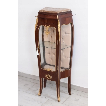 Wspaniała Francuska Witryna Ludwik - Gablota Komoda Ekspozytor - Marmur