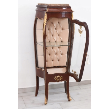 Wspaniała Francuska Witryna Ludwik - Gablota Komoda Ekspozytor - Marmur