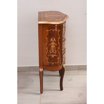 Francuska Komoda Intarsjowana Ludwik - Stolik Nocny - Stolik z Szufladami