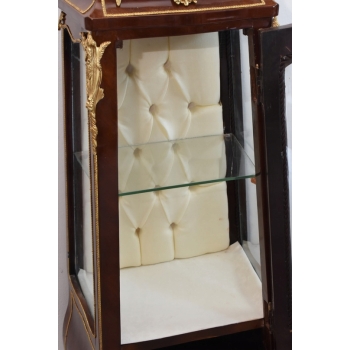 Drewniana Francuska Witryna Ludwik - Gablota Komoda Stolik - Marmur Okuta