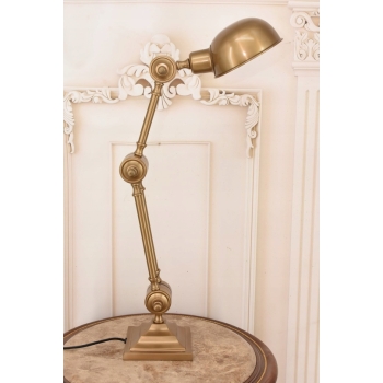 Aluminiowa Lampa Gabinetowa - Lampka Stołowa Biuro - Złota Retro Vintage