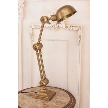 Aluminiowa Lampa Gabinetowa - Lampka Stołowa Biuro - Złota Retro Vintage