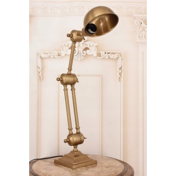 Aluminiowa Lampa Gabinetowa - Lampka Stołowa Biuro - Złota Retro Vintage