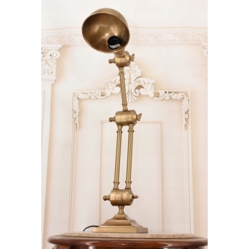 Aluminiowa Lampa Gabinetowa - Lampka Stołowa Biuro - Złota Retro Vintage