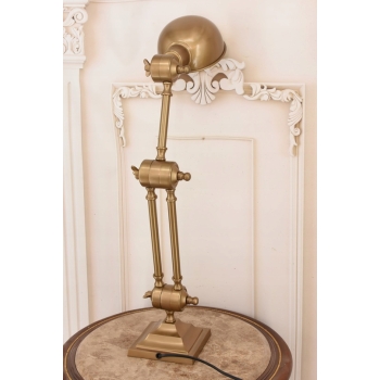 Aluminiowa Lampa Gabinetowa - Lampka Stołowa Biuro - Złota Retro Vintage