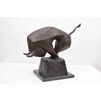 Ogromny Byk z Brązu - Decoux Style - Kubizm - Figura Rzeźba z Brązu