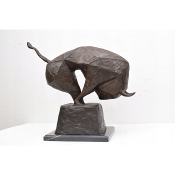 Ogromny Byk z Brązu - Decoux Style - Kubizm - Figura Rzeźba z Brązu