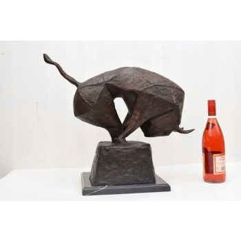 Ogromny Byk z Brązu - Decoux Style - Kubizm - Figura Rzeźba z Brązu