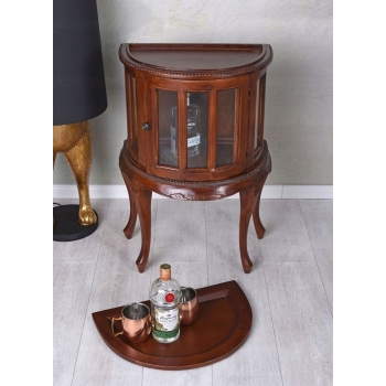 Drewniany Francuski Barek na Alkohol + Taca - Konsola Konsolka