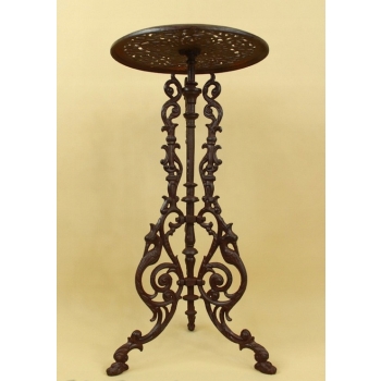 Ażurowy Ogrodowy Żeliwny Stolik Stół - Brązowy do Ogrodu