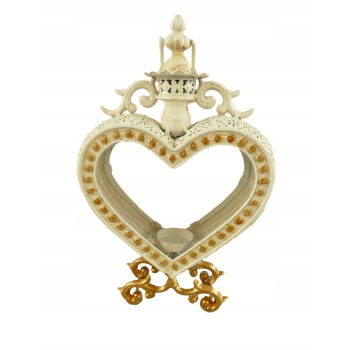 Lampion Serce na Świece - Latarnia Stojąca - Vintage - Lampa na Klimat