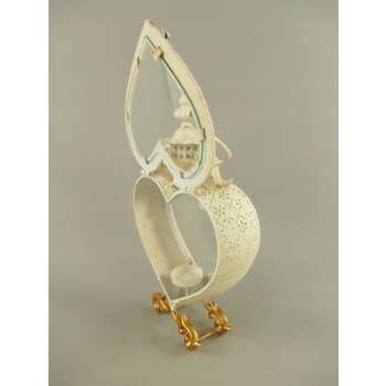 Lampion Serce na Świece - Latarnia Stojąca - Vintage - Lampa na Klimat