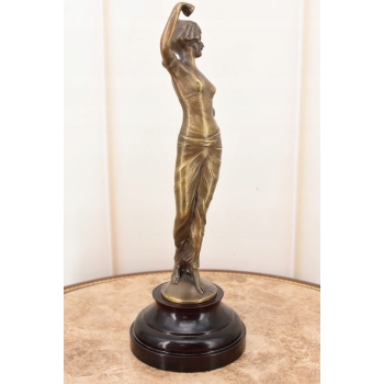 Kobieta Egipcjanka - Akt - Figura Rzeźba z Brązu - Dekoracja