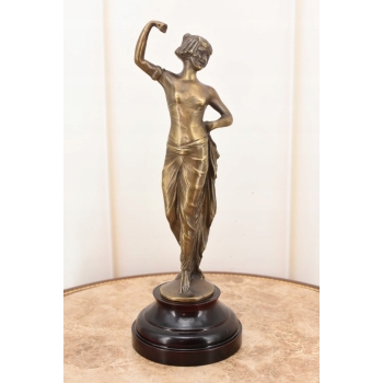 Kobieta Egipcjanka - Akt - Figura Rzeźba z Brązu - Dekoracja