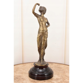 Kobieta Egipcjanka - Akt - Figura Rzeźba z Brązu - Dekoracja