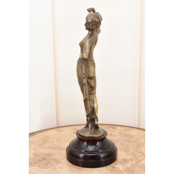 Kobieta Egipcjanka - Akt - Figura Rzeźba z Brązu - Dekoracja