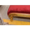 Czerwona Pałacowa Sofa Kanapa - Leżanka Szezlong - Drewno Welur Styl Barok