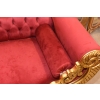 Czerwona Pałacowa Sofa Kanapa - Leżanka Szezlong - Drewno Welur Styl Barok