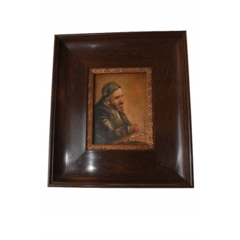 Żyd z Pieniędzmi - Stary Obraz Olejny Na Szczęście Dobrobyt - Dekoracja