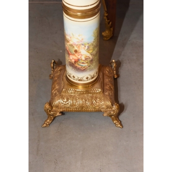 Pałacowy Postument Marmurowy - Kolumna - Marmur + Brąz - Złoto - Obrazy