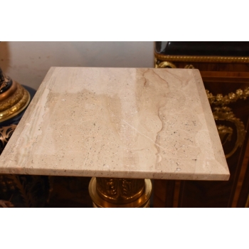 Pałacowy Postument Marmurowy - Kolumna - Marmur + Brąz - Złoto - Obrazy