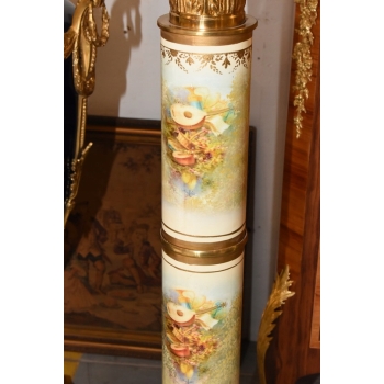 Pałacowy Postument Marmurowy - Kolumna - Marmur + Brąz - Złoto - Obrazy