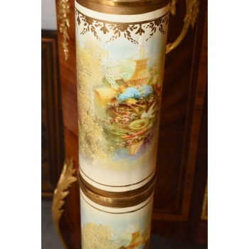 Pałacowy Postument Marmurowy - Kolumna - Marmur + Brąz - Złoto - Obrazy