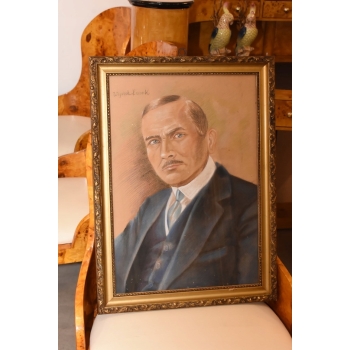 Wojciech Kossak - Portret Roman Dmowski - Polski Obraz Patriotyczny