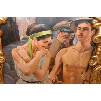 Jacek Malczewski - Kobieta w Sukni - Zakochani - Pałacowy Obraz Stojący