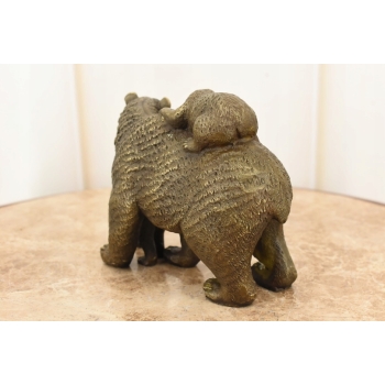 Trzy Niedźwiedzie z Matką - Rodzina - Niedźwiedź - Figura Rzeźba z Brązu