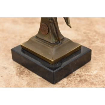 Kobieta w Sukience z Ptakami Secesja - Figura Rzeźba z Brązu Prezent