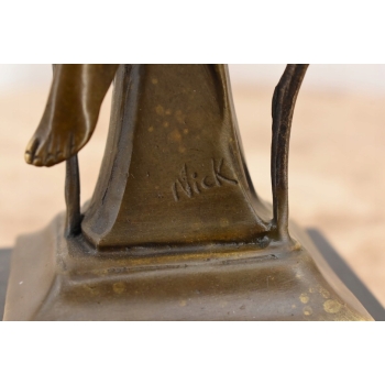 Kobieta w Sukience z Ptakami Secesja - Figura Rzeźba z Brązu Prezent