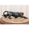 Żeliwna Srebrna Dzika Pantera Puma - Figura Rzeźba z Żeliwa - ozdoba