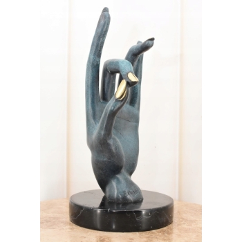 Surrealistyczna Twarz Na Dłoni Salvador Dali Style - Figura z Brązu Patyna