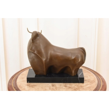 Fernando Botero - Gruby Abstrakcyjny Byk - Figura Rzeźba z Brązu - Ozdoba