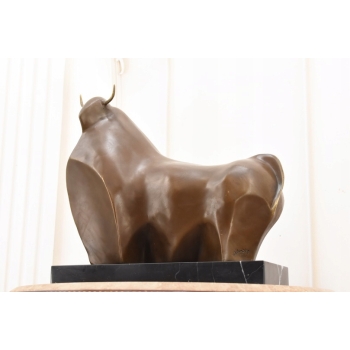 Fernando Botero - Gruby Abstrakcyjny Byk - Figura Rzeźba z Brązu - Ozdoba