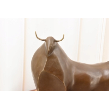 Fernando Botero - Gruby Abstrakcyjny Byk - Figura Rzeźba z Brązu - Ozdoba