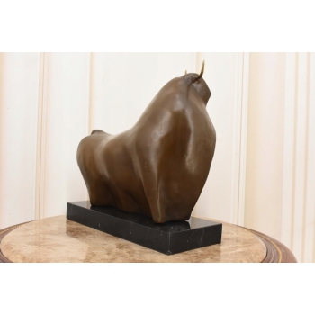 Fernando Botero - Gruby Abstrakcyjny Byk - Figura Rzeźba z Brązu - Ozdoba