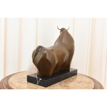 Fernando Botero - Gruby Abstrakcyjny Byk - Figura Rzeźba z Brązu - Ozdoba