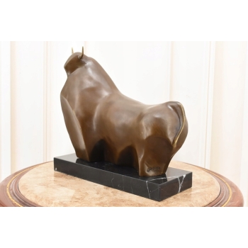 Fernando Botero - Gruby Abstrakcyjny Byk - Figura Rzeźba z Brązu - Ozdoba