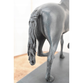 A. BARYE - Piękny Koń Arabski - Figura Rzeźba z Brązu - Patyna - Dekoracja