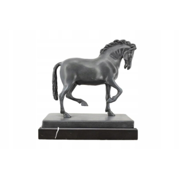 A. BARYE - Piękny Koń Arabski - Figura Rzeźba z Brązu - Patyna - Dekoracja