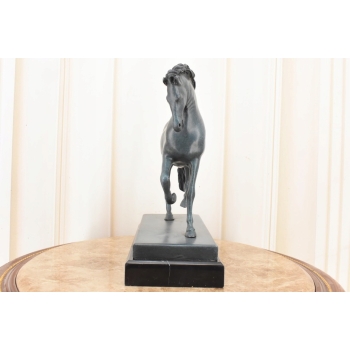 A. BARYE - Piękny Koń Arabski - Figura Rzeźba z Brązu - Patyna - Dekoracja