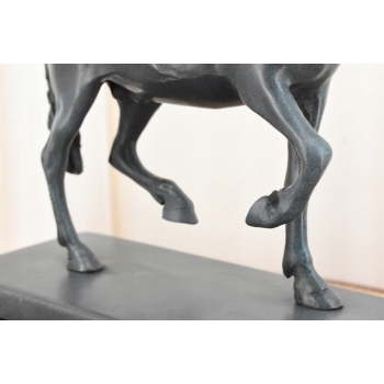 A. BARYE - Piękny Koń Arabski - Figura Rzeźba z Brązu - Patyna - Dekoracja