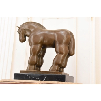 Fernando Botero - Gruby Modernistyczny Koń - Figura Rzeźba z Brązu - Ozdoba