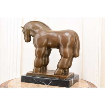 Fernando Botero - Gruby Modernistyczny Koń - Figura Rzeźba z Brązu - Ozdoba