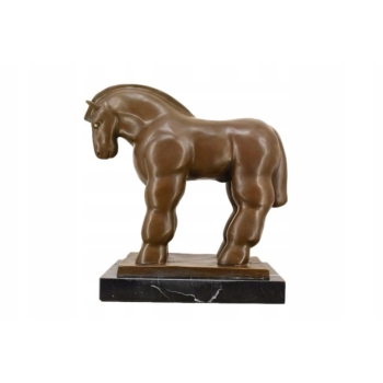 Fernando Botero - Gruby Modernistyczny Koń - Figura Rzeźba z Brązu - Ozdoba