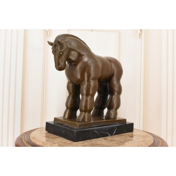 Fernando Botero - Gruby Modernistyczny Koń - Figura Rzeźba z Brązu - Ozdoba
