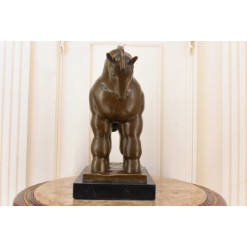 Fernando Botero - Gruby Modernistyczny Koń - Figura Rzeźba z Brązu - Ozdoba