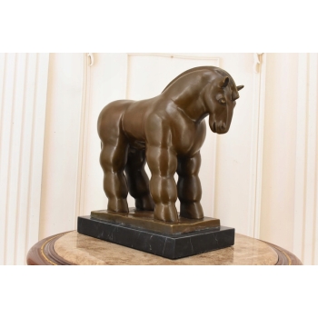 Fernando Botero - Gruby Modernistyczny Koń - Figura Rzeźba z Brązu - Ozdoba